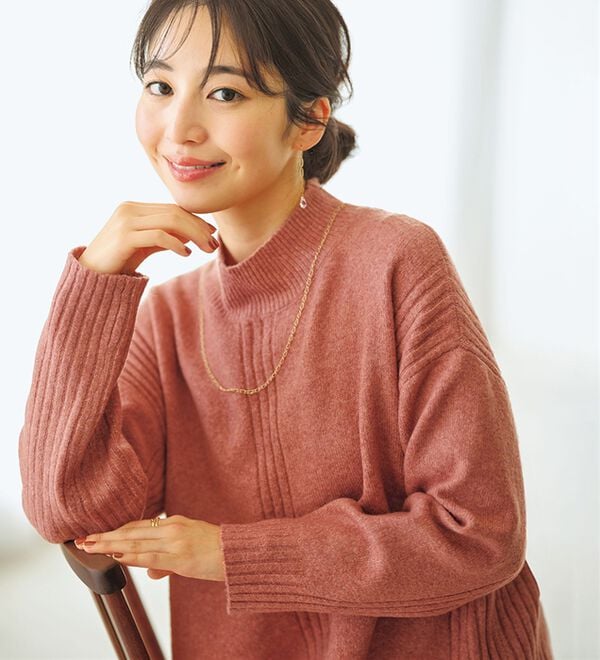 BELLUNA（ベルーナ）の「【快適Ｌａｂ．】洗える＆チクチクしにくい！ウール調ニットプルオーバー（ニット・セーター）」｜詳細画像