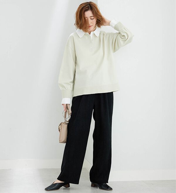 BELLUNA（ベルーナ）の「なめらかコーデュロイワイドパンツ（ワイドパンツ・ガウチョ）」｜詳細画像