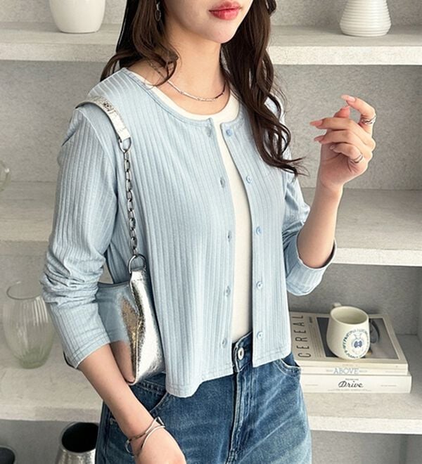 GeeRA（ジーラ）の「接触冷感リブショートカーデ（その他カーディガン）」｜詳細画像