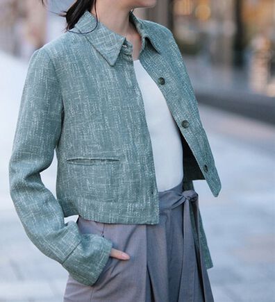 RANAN（ラナン）の「ショート丈ツイード調ジャケット（ショートコート）」