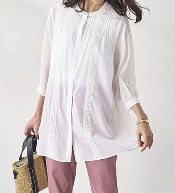 BELLUNA（ベルーナ）の「シアー素材マーガレットレース使いチュニック（チュニック）」｜詳細画像