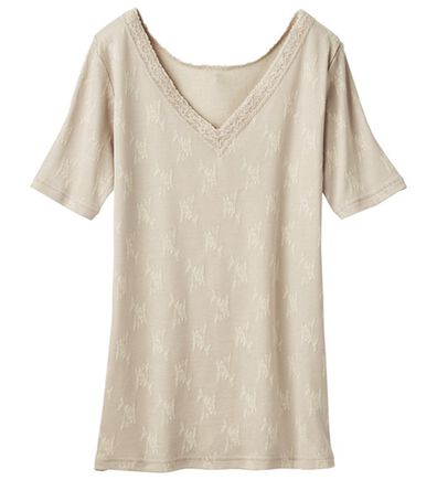 「なめらかシルク入りジャカード半袖インナー（肌着・インナーウェア）」