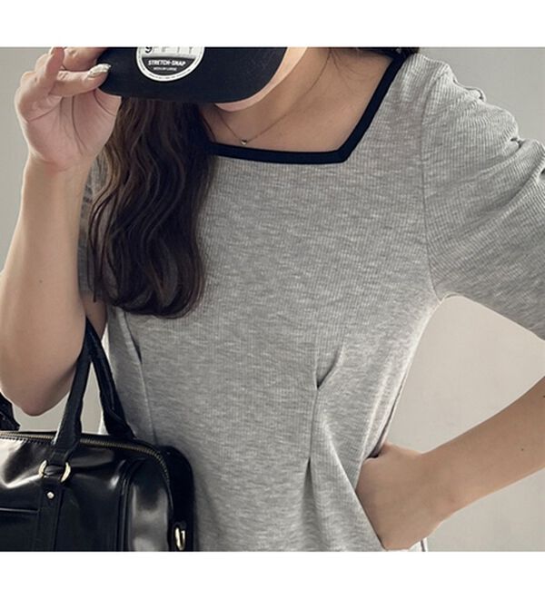 GeeRA（ジーラ）の「バックオープン配色リブワンピース（その他ワンピース）」｜詳細画像