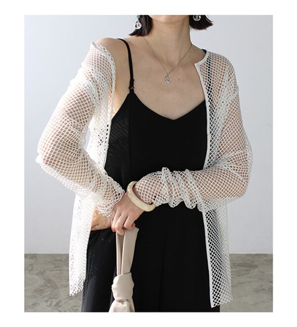 GeeRA（ジーラ）の「２ｗａｙメッシュカーディガン（ニットカーディガン）」｜詳細画像