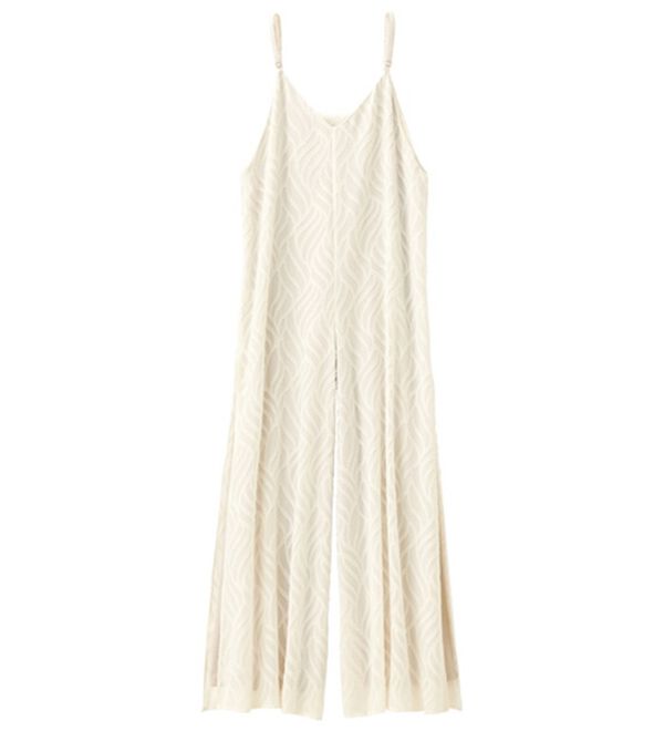 RANAN（ラナン）の「ひんやり！リーフ柄レース使い裾スリットサロペット（オールインワン）」｜詳細画像