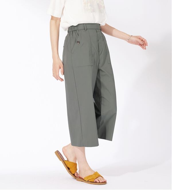 BELLUNA（ベルーナ）の「サラリ綿混ベイカーキュロットパンツ（その他パンツ）」｜チャコール