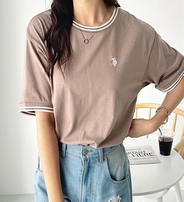 GeeRA（ジーラ）の「【ＵＳ．ＰＯＬＯ．ＡＳＳＮ】ライン配色Ｔシャツ（Tシャツ）」｜詳細画像