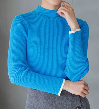 RANAN（ラナン）の「もちもちリブパイピングハイネックニット（ニット・セーター）」