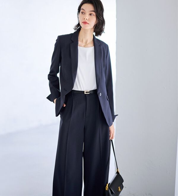 GeeRA（ジーラ）の「【2点セット】選べるボトム！洗えて型くずれしないパンツスーツセット（パンツスーツ）」｜詳細画像