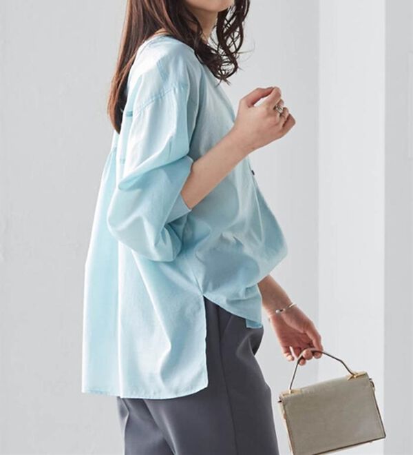 RANAN（ラナン）の「ディープVネックシアーシャツ（シャツ）」｜詳細画像