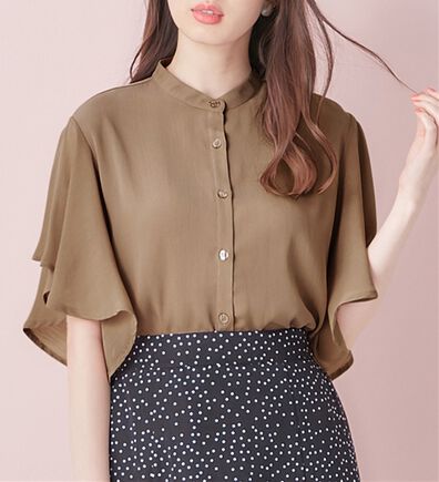 alotta（アロッタ）の「楊柳シフォンバンドカラーブラウス（ブラウス）」