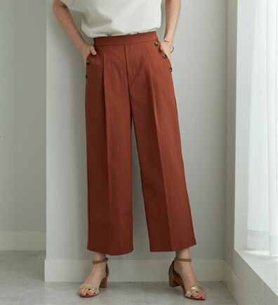 BELLUNA（ベルーナ）の「【ヨコストレッチ・紫外線カット・選べる2丈】サラもちライト快適ワイドパンツ（ワイドパンツ・ガウチョ）」