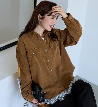 BELLUNA（ベルーナ）の「やわらかコーデュロイ素材シャツジャケット（その他ジャケット）」