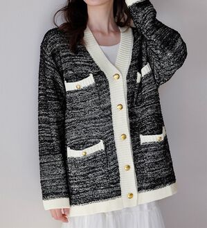 RANAN（ラナン）の「ツイード調ニットカーディガン（ニットカーディガン）」｜詳細画像