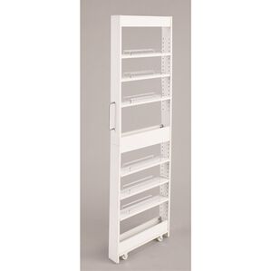 iellio（イエリオ）の「幅が選べる隙間収納＜冷蔵庫横収納・ランドリーラック・本棚・キッチン収納・隙間ラック・大量収納・デッドスペース＞（ラック・棚・本棚）」｜ホワイト