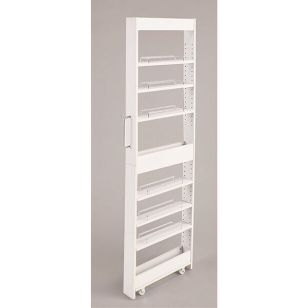 iellio（イエリオ）の「幅が選べる隙間収納＜冷蔵庫横収納・ランドリーラック・本棚・キッチン収納・隙間ラック・大量収納・デッドスペース＞（ラック・棚・本棚）」｜ホワイト