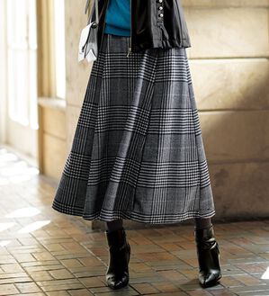 BELLUNA（ベルーナ）の「＜ＭＡＩＳＯＮ　Ｄ　ＡＺＵＲ＞ウール入りチェック柄スカート（ロングスカート）」｜詳細画像