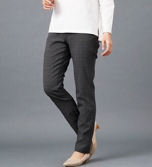 BELLUNA（ベルーナ）の「ウルトラ美脚！ストレッチパンツ（フルレングスパンツ）」｜チャコール&times;ブルー