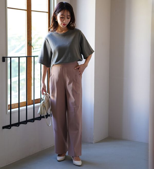 A HAPPY MARILYN（アハッピーマリリン）の「【Ｍ～８Ｌ】名品！「３つのシルエット」と「長袖／半袖」から選べる 綿混 ベーシック Ｔシャツ（Tシャツ）」｜詳細画像