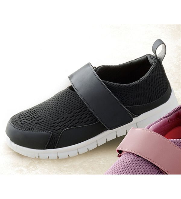 「のびのびニットストレッチシューズ（スニーカー）」｜ブラック