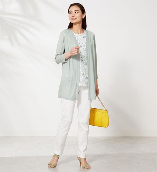 BELLUNA（ベルーナ）の「上品レース花柄プリントカーディガンアンサンブル（アンサンブル）」｜詳細画像