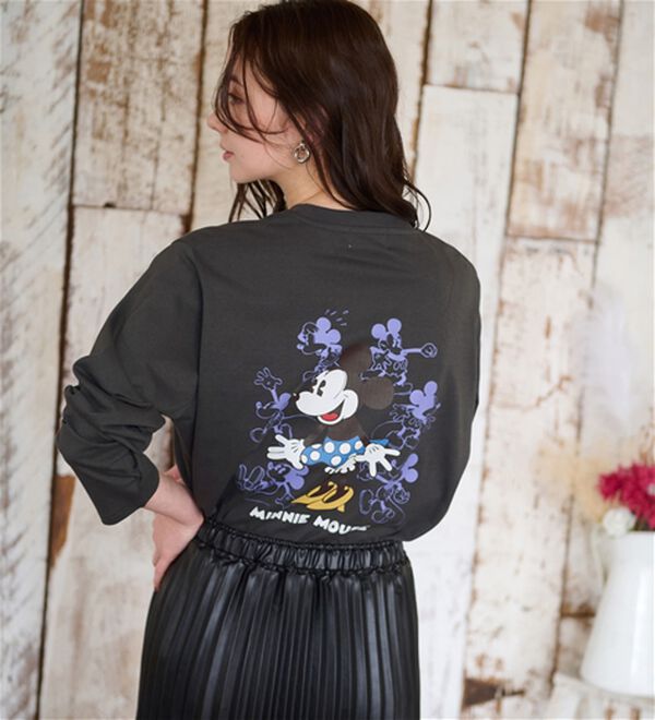 BELLUNA（ベルーナ）の「＜Ｄｉｓｎｅｙ＞【ミニー】プリントビックTシャツ（カットソー）」｜詳細画像