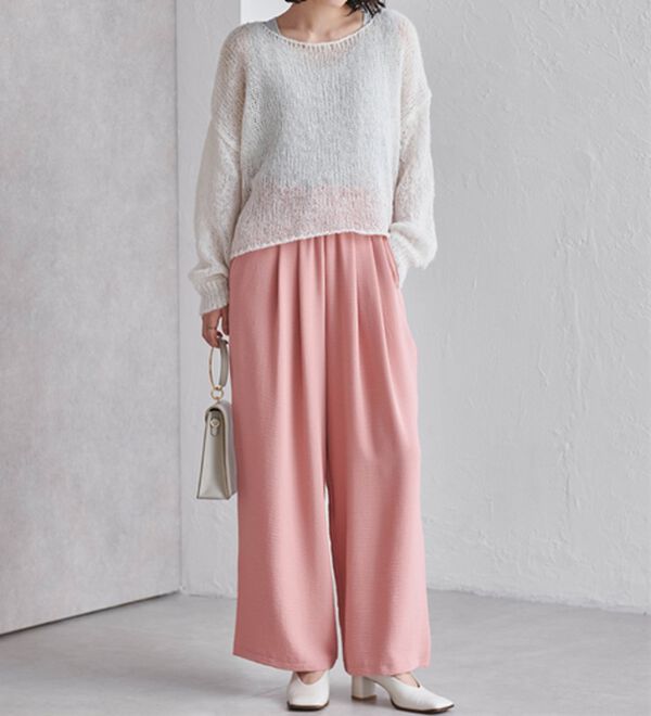 RANAN（ラナン）の「ひんやり！リラックスタックワイドパンツ（ワイドパンツ・ガウチョ）」｜詳細画像