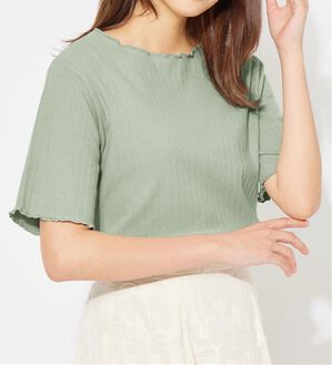 alotta（アロッタ）の「メロウ使いテレコリブＴシャツ（カットソー）」｜ミント