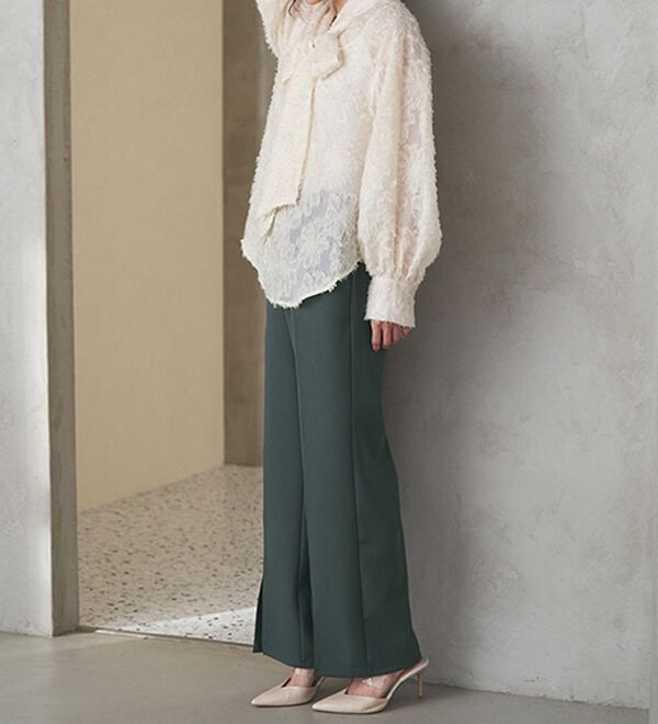 RANAN（ラナン）の「機能付センタースリットフレアーパンツ（フルレングスパンツ）」｜詳細画像