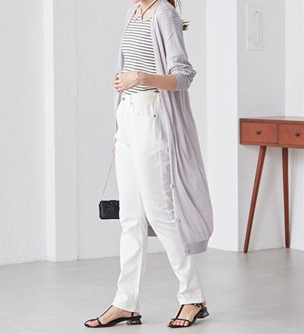 RANAN（ラナン）の「ロング丈Ｖネックニットカーデ（ニットカーディガン）」｜詳細画像