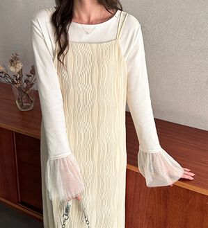 GeeRA（ジーラ）の「ウェーブジャガードキャミワンピース（その他ワンピース）」｜アイボリー