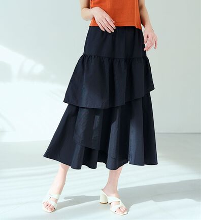 RANAN（ラナン）の「ひんやり！ランダムティアードスカート（ロングスカート）」