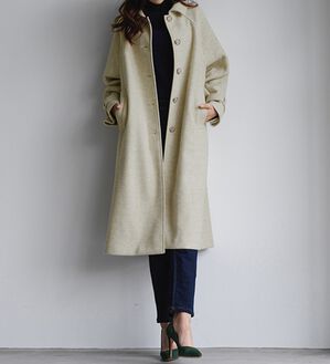 RANAN（ラナン）の「ウール調ステンカラーコート（ロングコート）」｜アイボリー