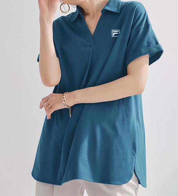 RANAN（ラナン）の「＜ＦＩＬＡ＞吸汗速乾・ＵＶ対策　鹿の子チュニックポロシャツ（チュニック）」｜詳細画像