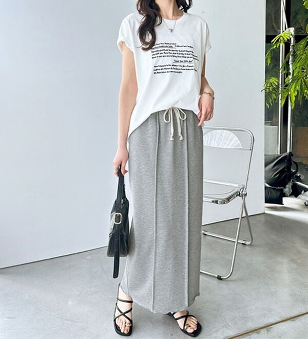 GeeRA（ジーラ）の「すっきり見え！フロントラインスウェットナロースカート（ロングスカート）」｜詳細画像