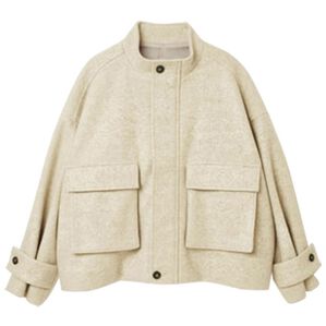 RANAN（ラナン）の「スタンドショートコート（ブルゾン）」｜アイボリー