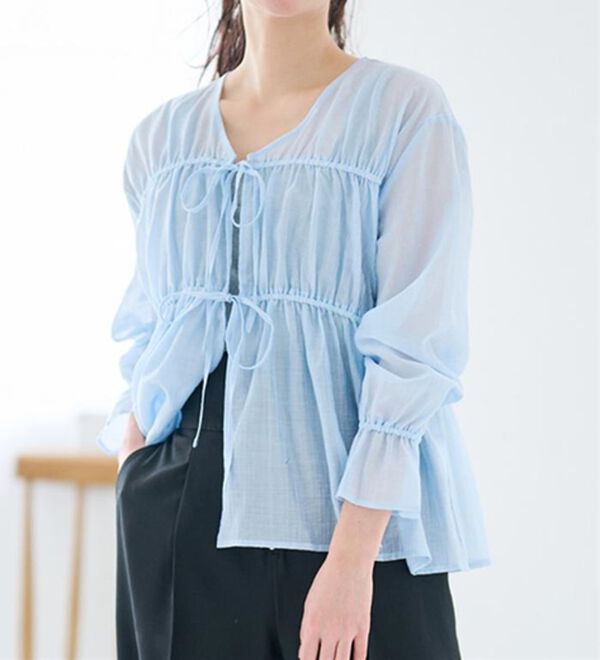 RANAN（ラナン）の「リボンドロストブラウス（ブラウス）」｜詳細画像