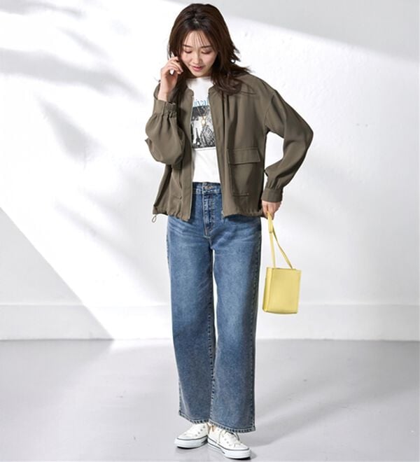 BELLUNA（ベルーナ）の「とろみ素材ポケットデザインブルゾン（ブルゾン）」｜詳細画像