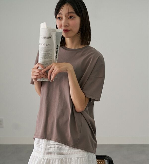 BELLUNA（ベルーナ）の「シュッと体型カバー！コクーンTシャツ（カットソー）」｜詳細画像