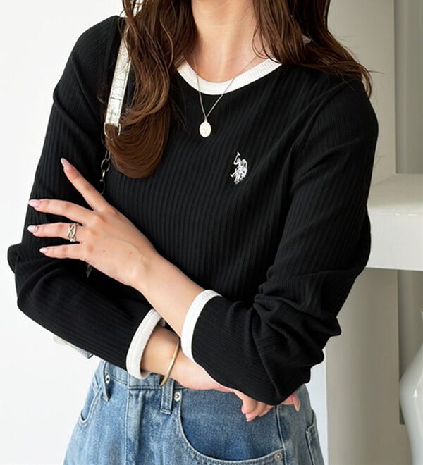 GeeRA（ジーラ）の「【U.S. POLO ASSN.】配色デザインリブロンT（カットソー）」｜詳細画像