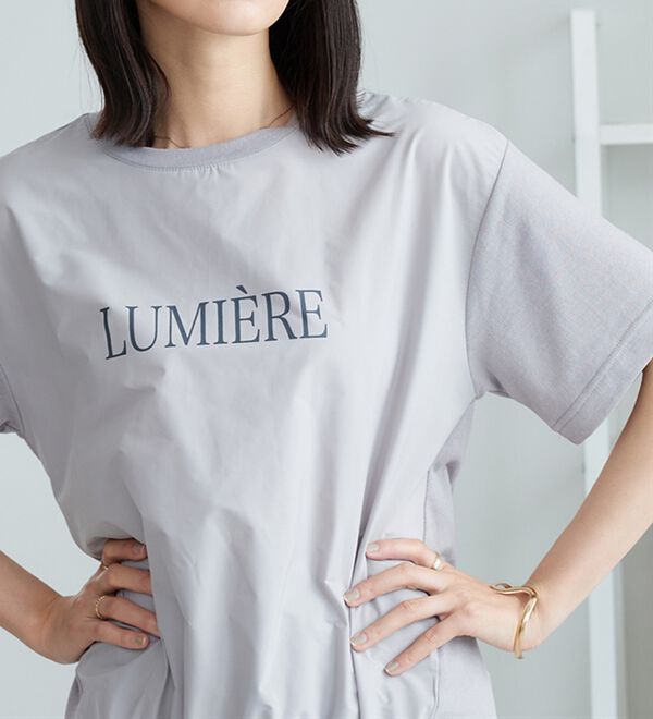 BELLUNA（ベルーナ）の「異素材切替ロゴプリントプルオーバー（カットソー）」｜詳細画像