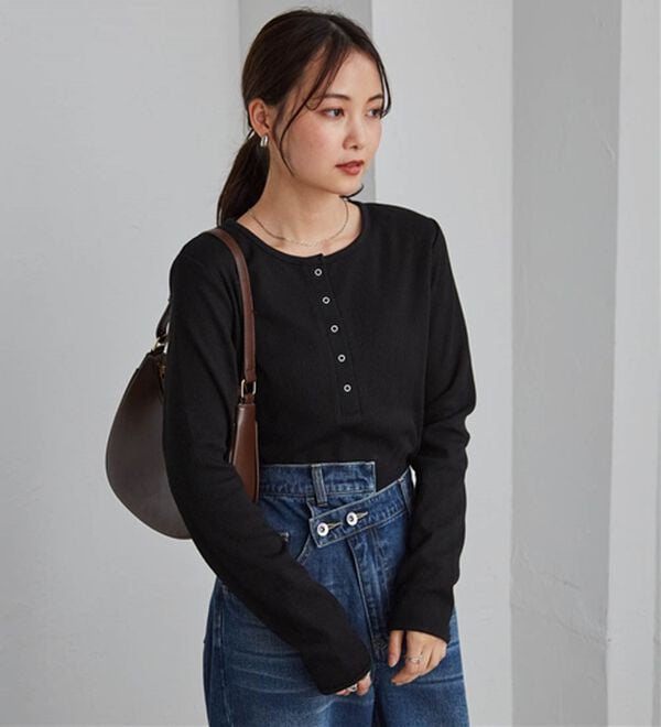 RANAN（ラナン）の「ヘンリーネックワッフルロンＴ（カットソー）」｜詳細画像