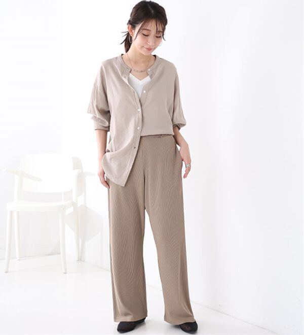 A HAPPY MARILYN（アハッピーマリリン）の「【Ｌ～８Ｌ】丈が選べる！さらトロリブイージーパンツ（ワイドパンツ・ガウチョ）」｜詳細画像