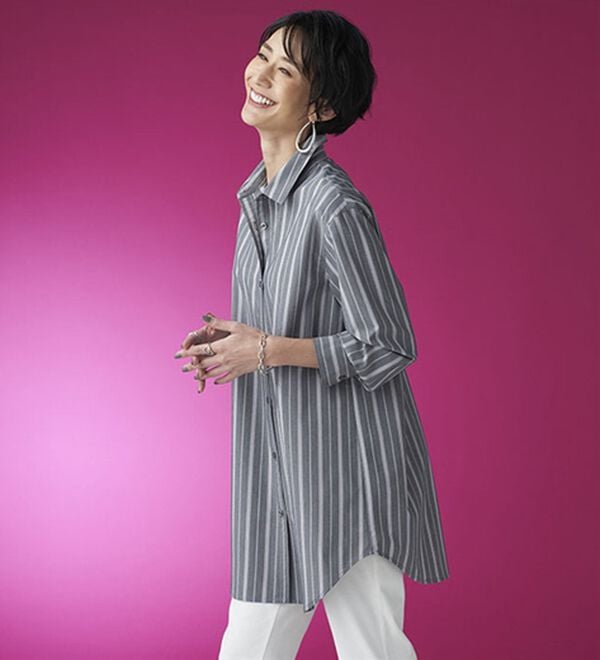 BELLUNA（ベルーナ）の「＜ＳＯＬＯＴＥＸ（Ｒ）＞ストレッチビッグシャツ（シャツ）」｜詳細画像