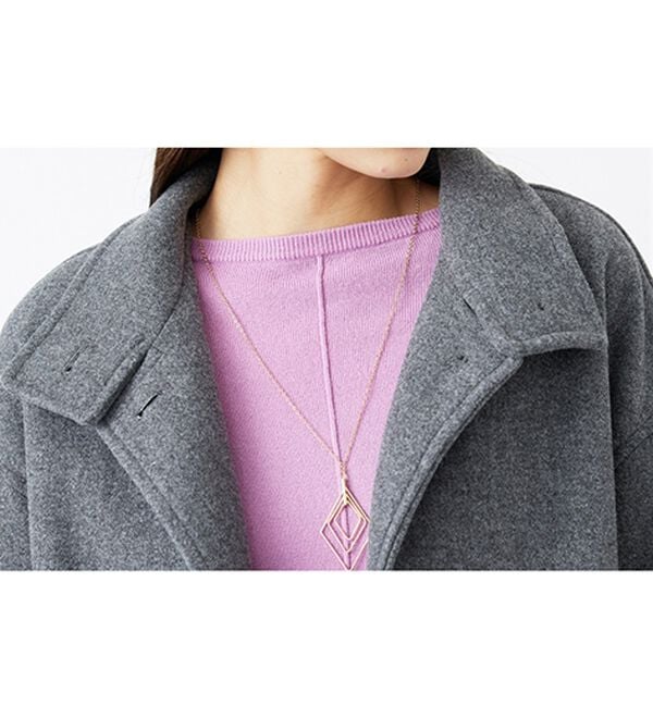 BELLUNA（ベルーナ）の「ウール調スタンド衿ミドル丈コクーンコート（ハーフコート）」｜詳細画像