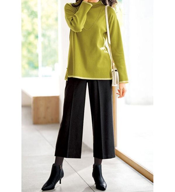 BELLUNA（ベルーナ）の「金ボタン使い配色ニットプルオーバー（ニット・セーター）」｜詳細画像