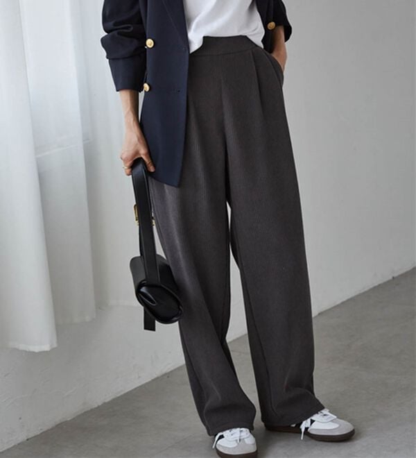 RANAN（ラナン）の「あったか裏ベロアニットコールワイドパンツ（ワイドパンツ・ガウチョ）」｜詳細画像