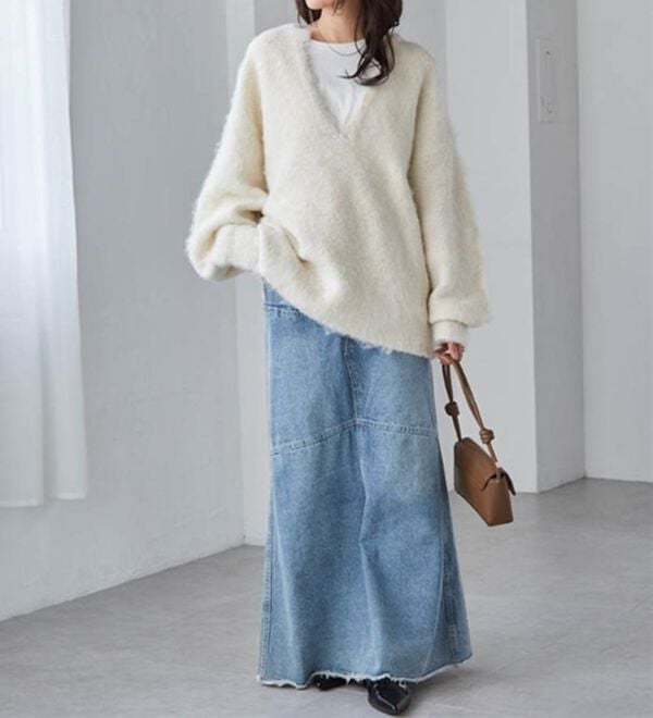 RANAN（ラナン）の「ディープキーネックシャギーニット（ニット・セーター）」｜詳細画像