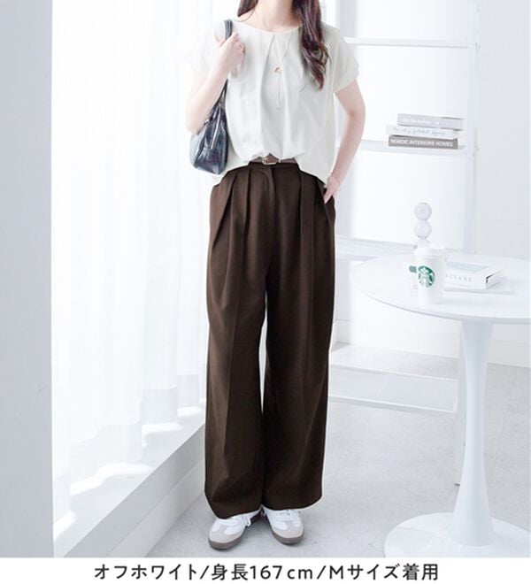 alotta（アロッタ）の「ひんやりタックデザインＴシャツ（カットソー）」｜詳細画像