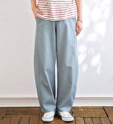 BELLUNA（ベルーナ）の「＜＆ｃｏｃｏｃｈｉ＞短めトップスに合わせる洗い加工ゆったりコクーンパンツ（フルレングスパンツ）」